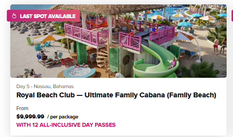 ROYAL BEACH CLUB- ULTIMATE FAMILY CABANA