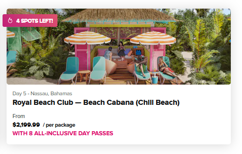 ROYAL BEACH CLUB- BEACH CABANA (CHILL BEACH)