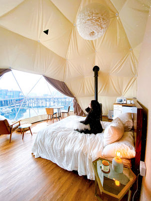 Glamping na praia em Tofino, British Columbia