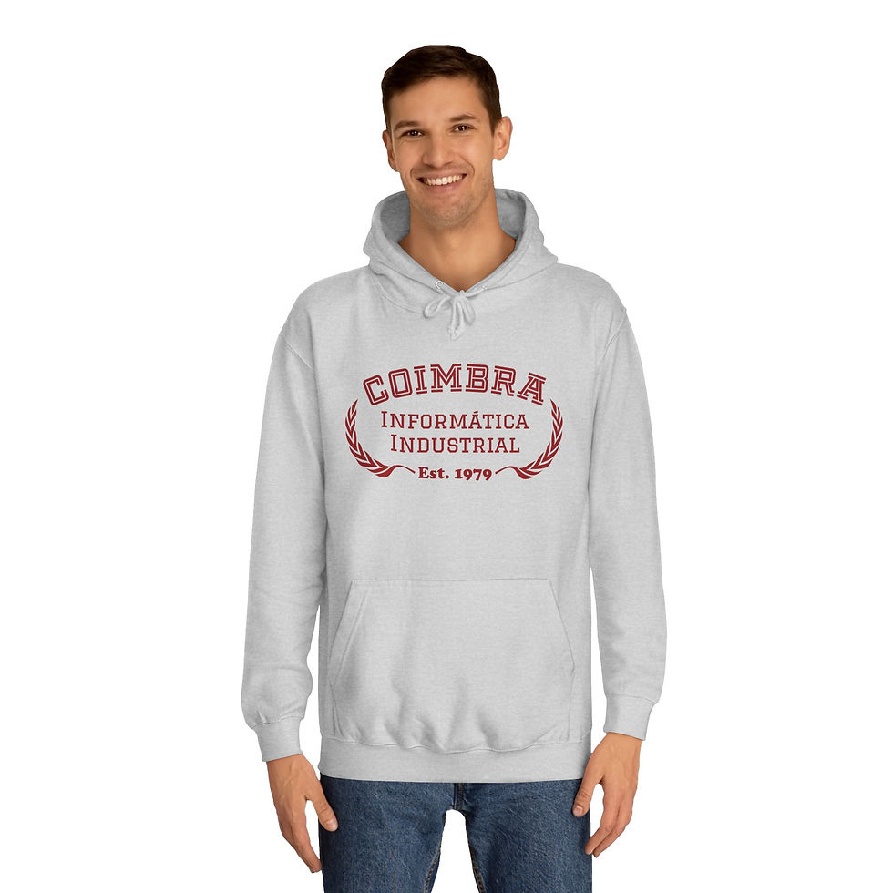 Miniatura: Hoodie ISECoimbra Curso Informática Industrial Cinza (sem linha)