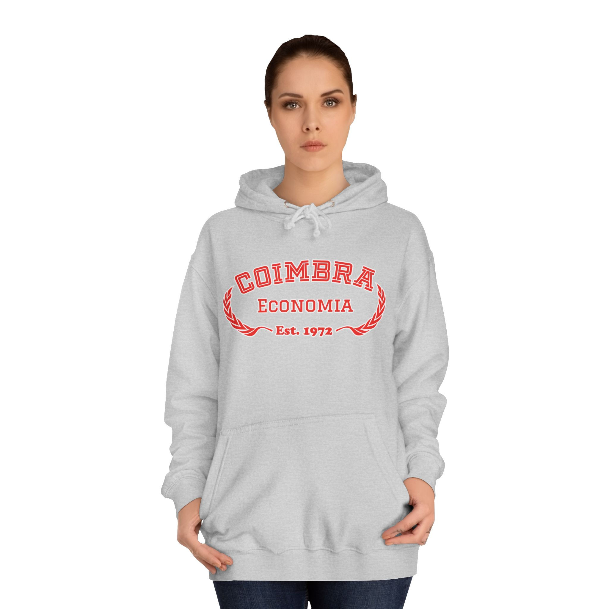 Hoodie FEUC Curso Economia Cinza (c/ linha branca)