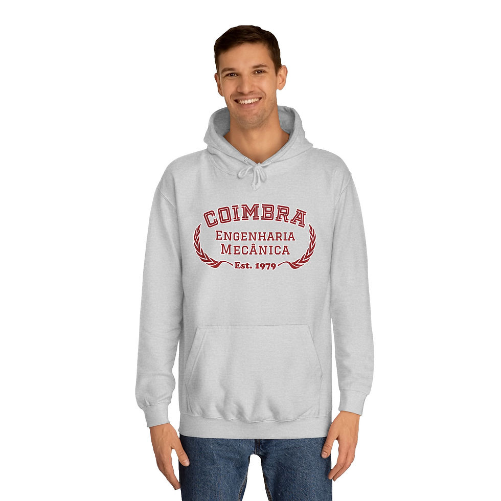 Miniatura: Hoodie ISECoimbra Curso Engenharia Mecânica Cinza (c/ linha branca)