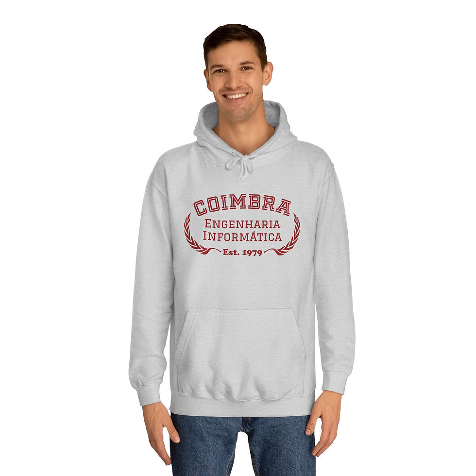 Miniatura: Hoodie ISECoimbra Curso Engenharia Informática Cinza (sem linha)