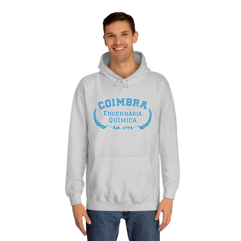 Miniatura: Hoodie FCTUC Curso Engenharia Química Cinza (c/ linha branca)