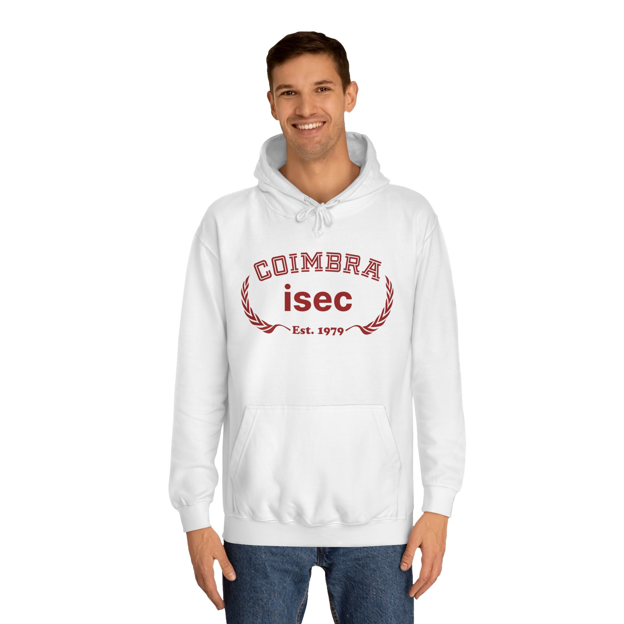 Hoodie ISECoimbra Iniciais Branco