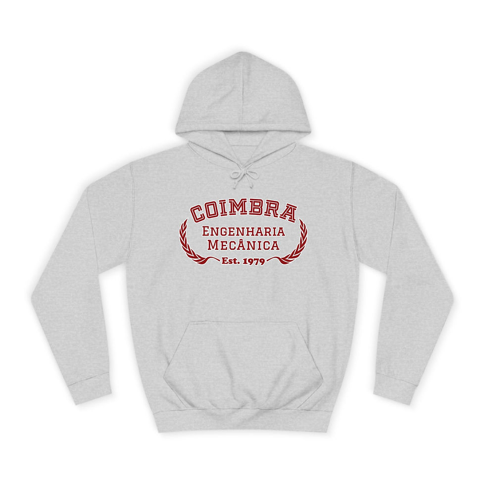 Miniatura: Hoodie ISECoimbra Curso Engenharia Mecânica Cinza (c/ linha branca)