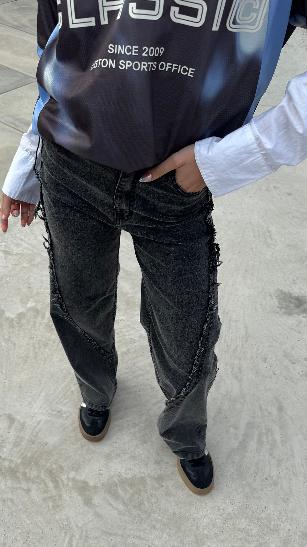 Miniatura: JEANS BANDANA GRIS