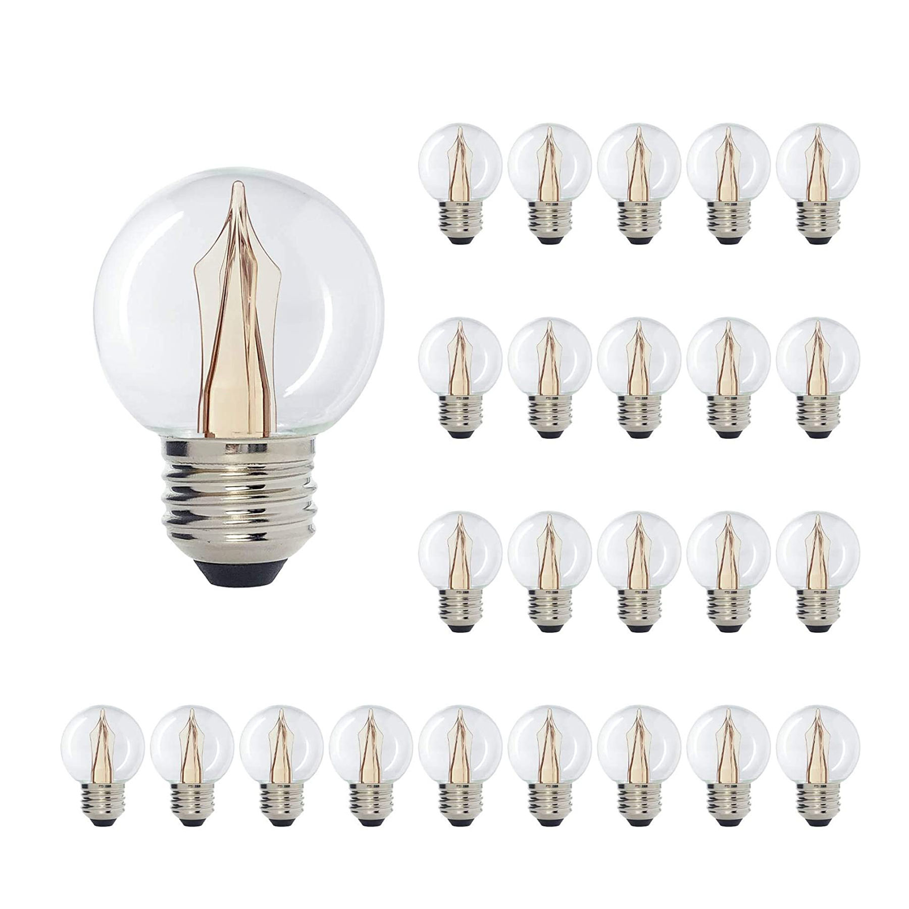 G50 Medium Base Clear LED Decorative Bulb with Shine Line Light Bar, 1W, 2400K