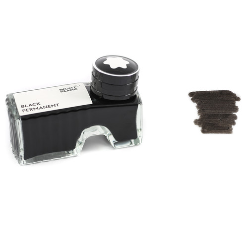 Montblanc Fountain Pen Ink Bottle 60ml in Black Permanent | missing-pen.com