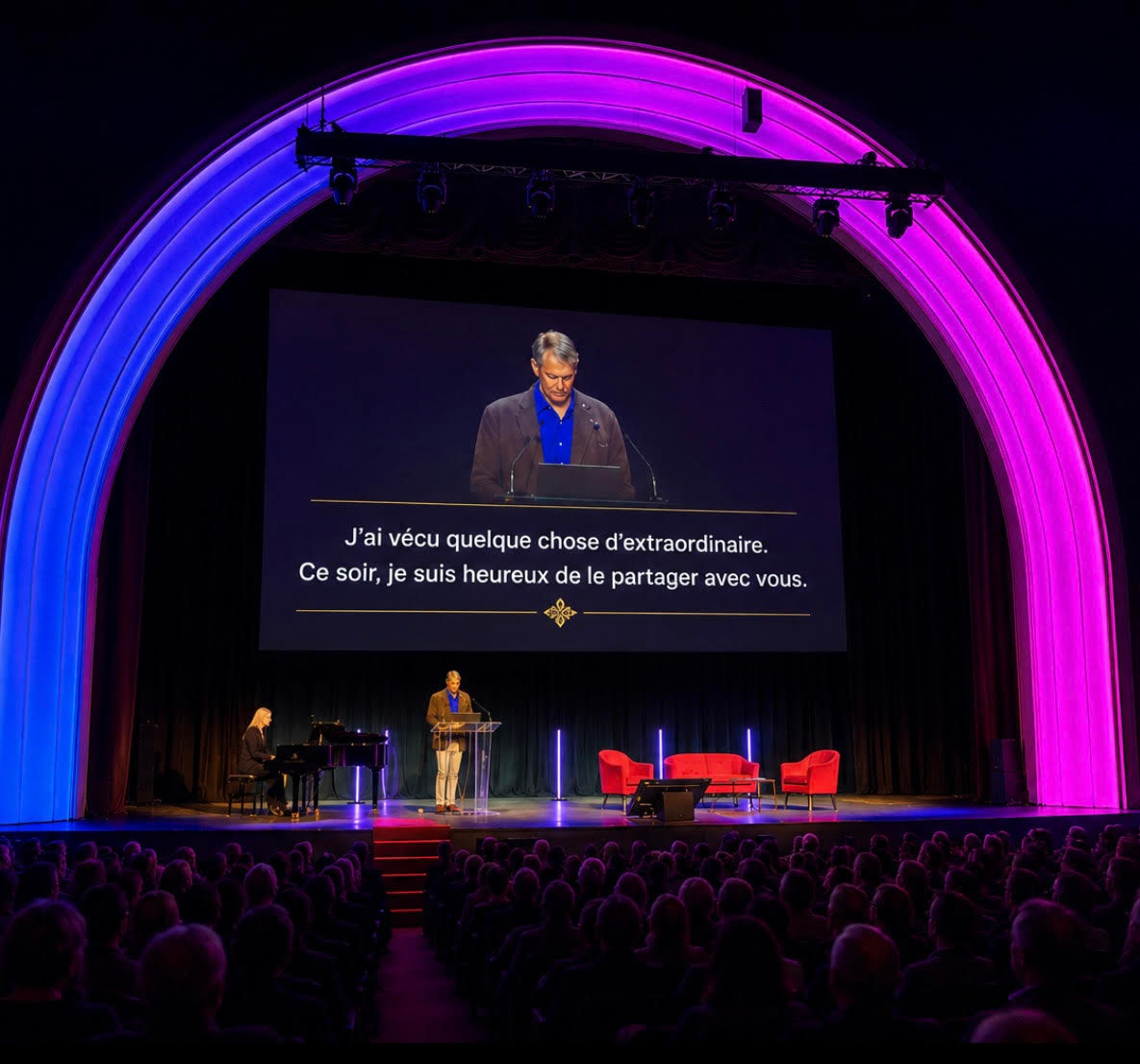 The Grand Rex theatre in Paris hosting a conference translated in real time