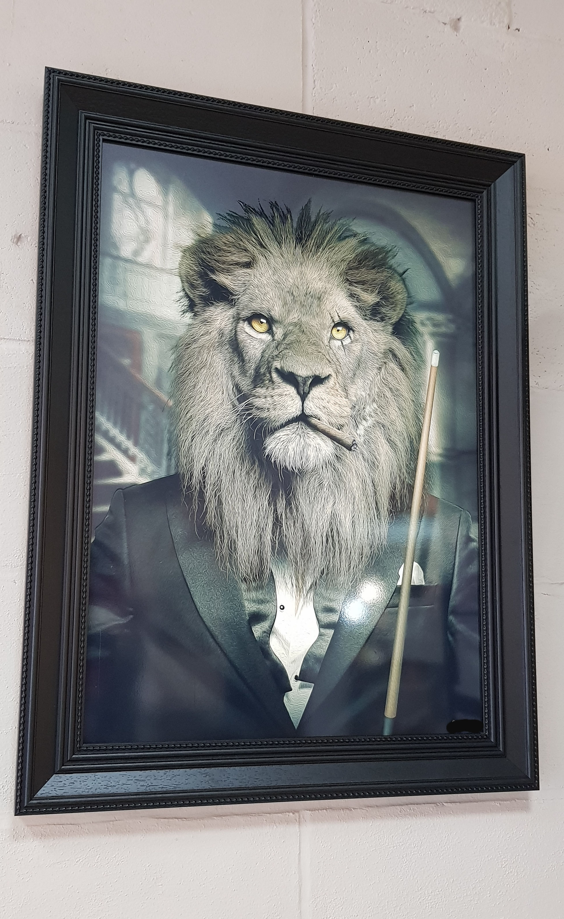 Tableau encadré lion