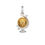 Thumbnail: Links of London Sterling Silver & 18kt Yellow Gold Vermeil Globe Charm