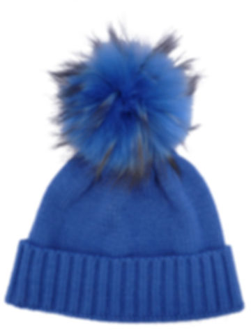 Olly sky blue  hat || sky blue fur bobble