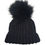 Thumbnail: GUSSY black wool hat || black fur bobble