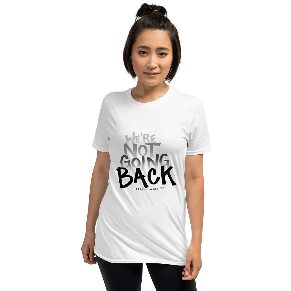 Thumbnail: Kamala Harris Shirt - We’re Not Going Back | White Unisex T-Shirt (Gildan)