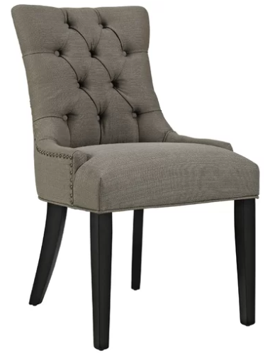 Gray upholstered dining