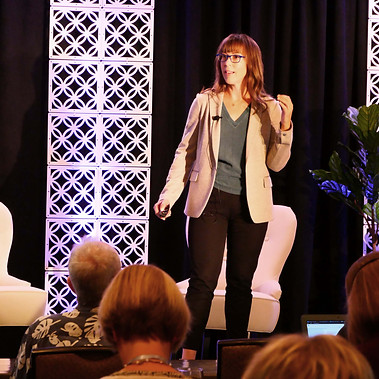 Heather Abernethy speaking at the 2022 PVI Gathering and Unyte Summit