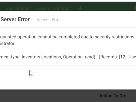 Odoo Error - The requested operation cannot be completed due to security restriction.