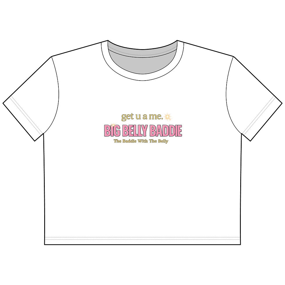 Thumbnail: Big Belly Baddie Crop Top – “Get U A Me” Confident Plus Size Statement Tee