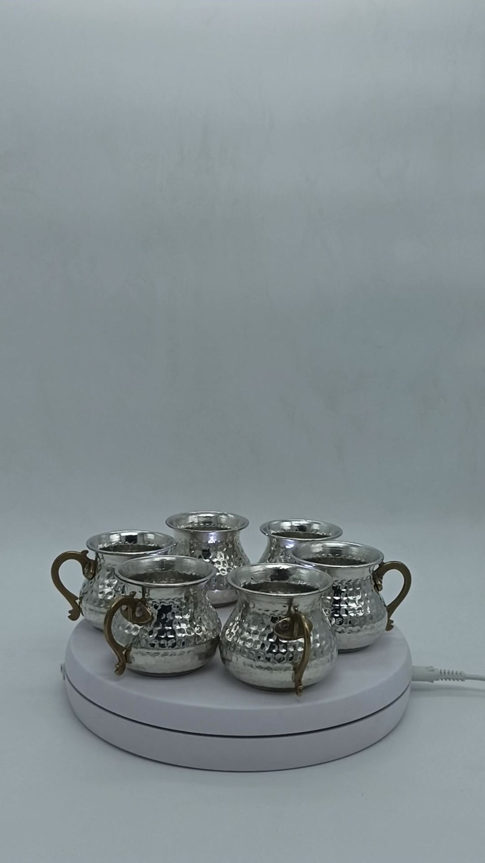 Küçük resim: Bakır Mini Bardak Dövme Kırmızı 6’lı set