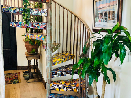 Mexican Mosaic Spiral Staircase is complete!
