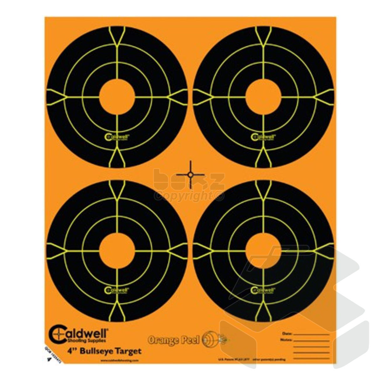 Caldwell Orange Peel 4" Bullseye Paper Targets - 25 Sheets