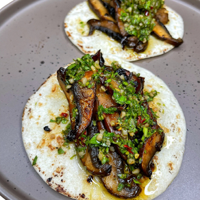 Portobello Mushroom Tacos with Chimichurri Sauce 
