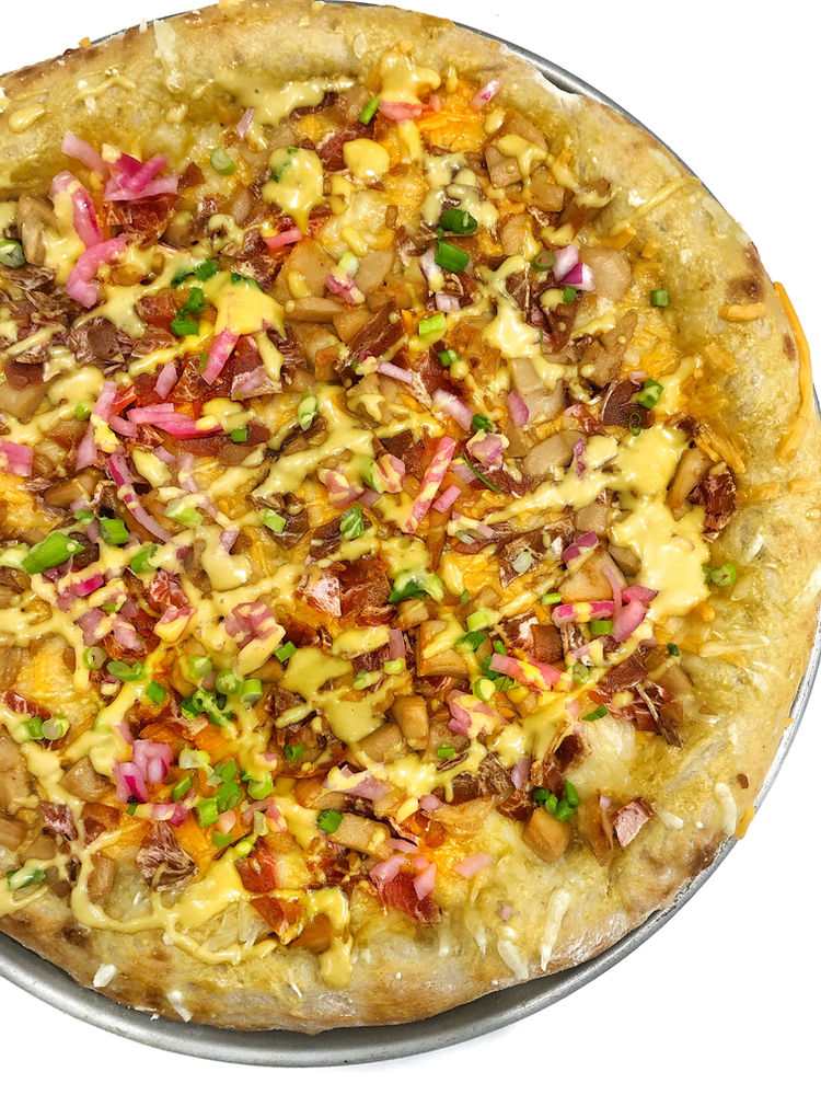 Honey Mustard Chicken and Bacon Pizza (Vegan)