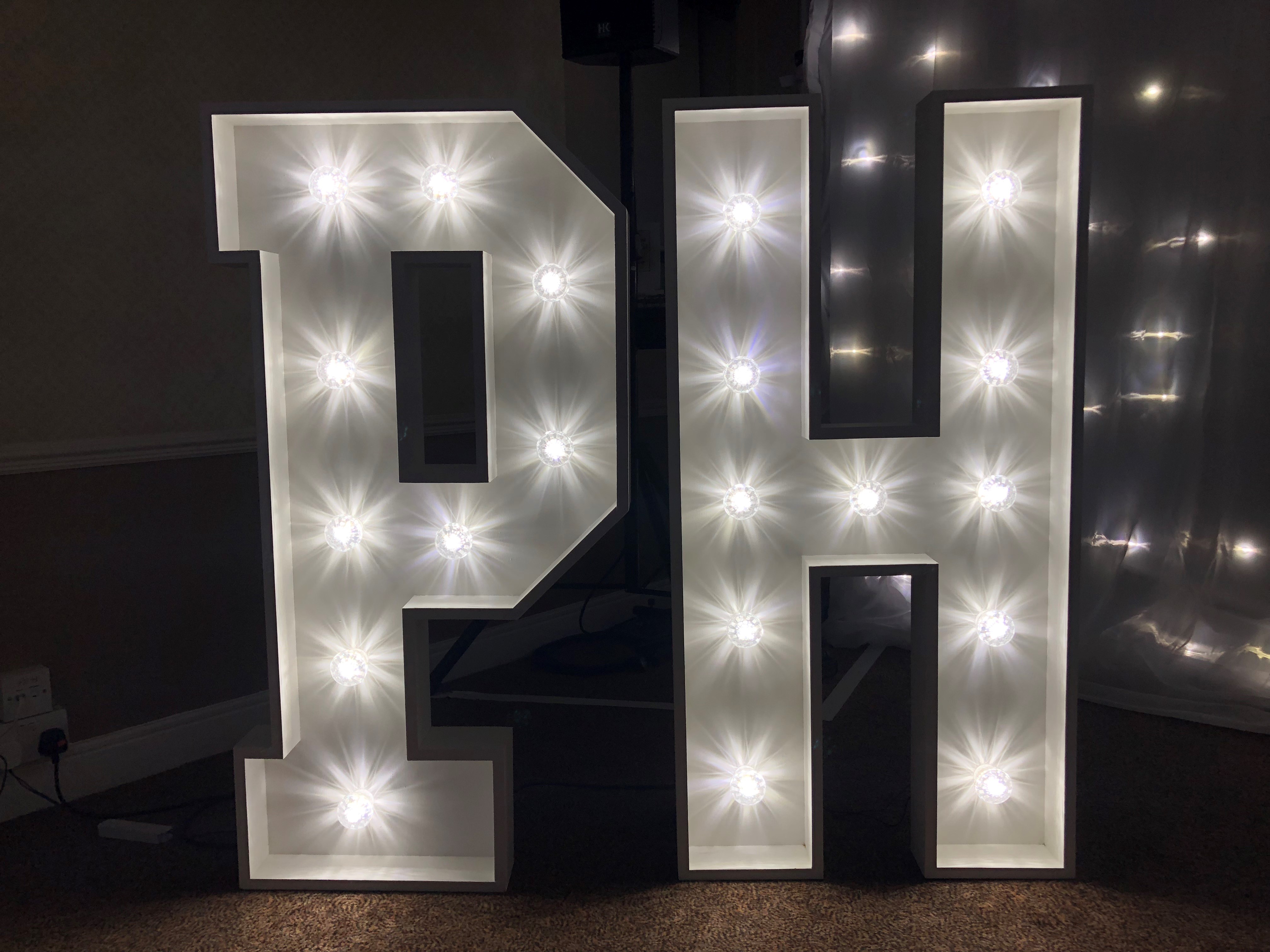 Light Up Letter & Number hire in Hertfordshire Sororio Events