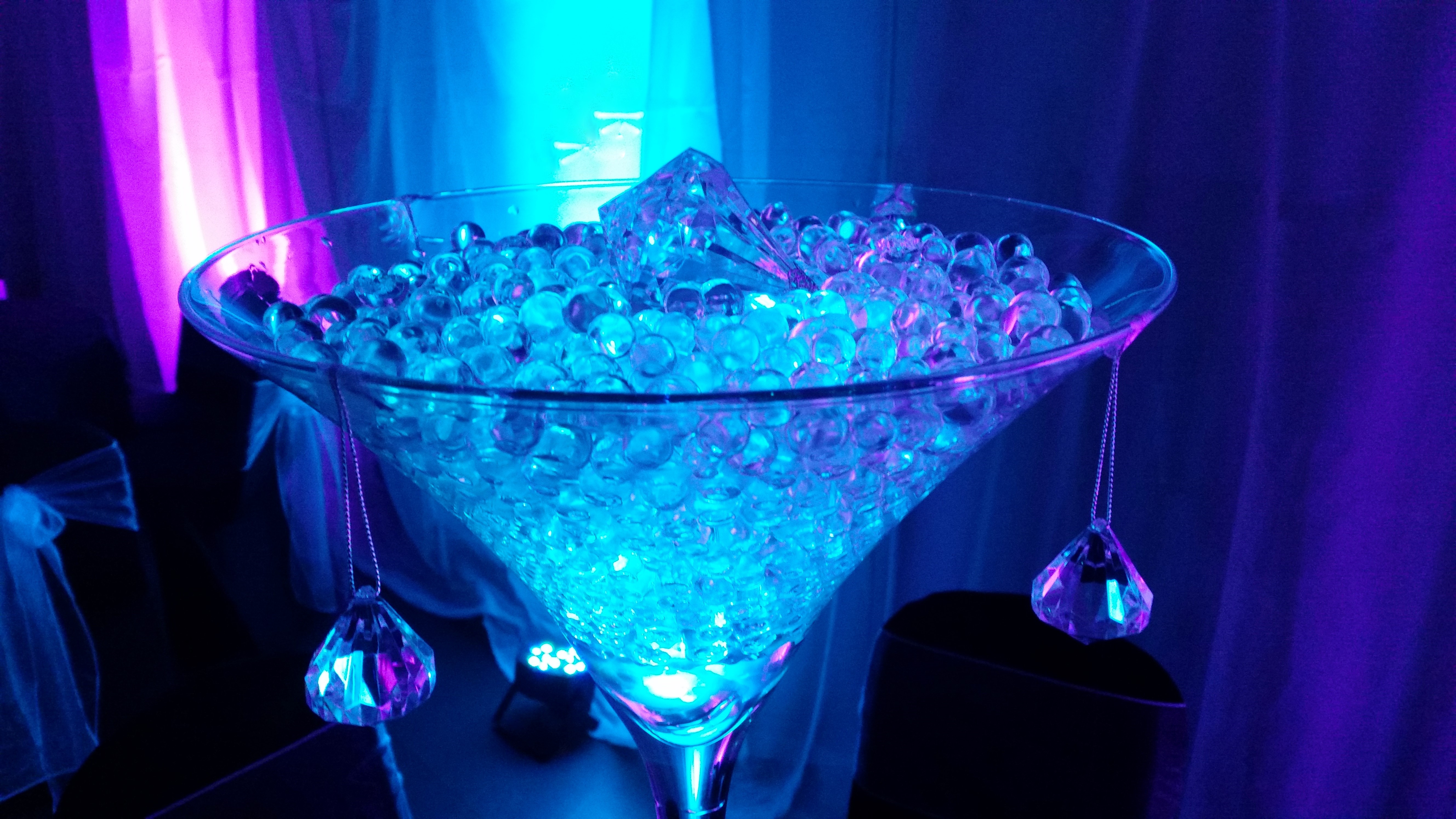 Martini Glass Table Centrepiece Hire in Hertfordshire Sororio Events