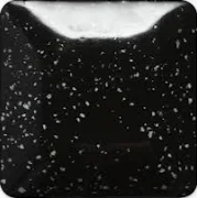 Mayco Speckled Tuxedo ceramic glaze fired to Cone 06, black with white dots like a starry sky