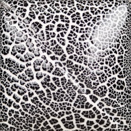 Mayco Black Cobblestone ceramic glaze fired to Cone 06, black crackle glaze