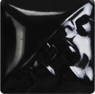 Mayco Black Gloss ceramic glaze fired to Cone 6, sleek black shiny