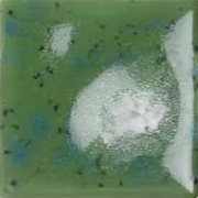 Mayco Spotted Kiwi ceramic glaze fired to Cone 06, light green with big white and small black crystals