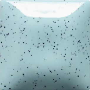 Mayco Speckled My Blue Heaven ceramic glaze fired to Cone 06, light blue with black dots