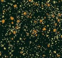 Mayco Black Iris ceramic glaze fired to Cone 06, black with golden and green spots