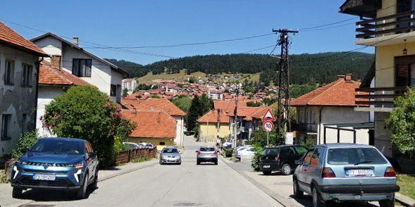 crossing a town