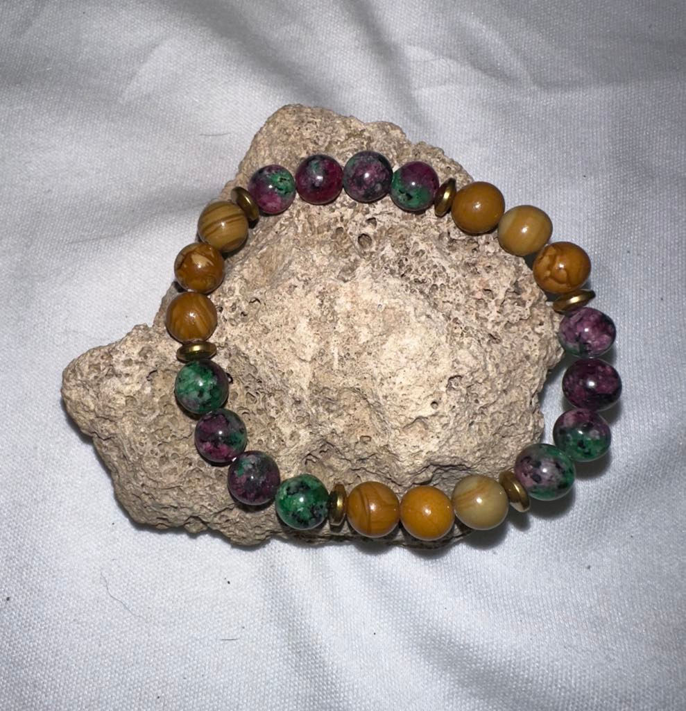 Picture Jasper and Ruby Zoisite Bracelet