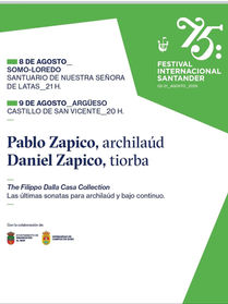 Marcos Históricos. 75 Festival Internacional de Santander. Pablo Zapico, archilaud y Daniel Zapico, tiorba.