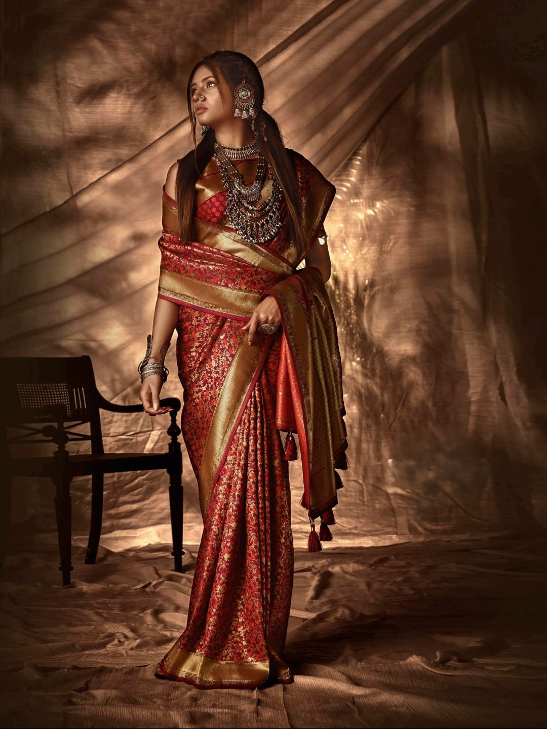 Satin Crepe Designer Saree-Premium