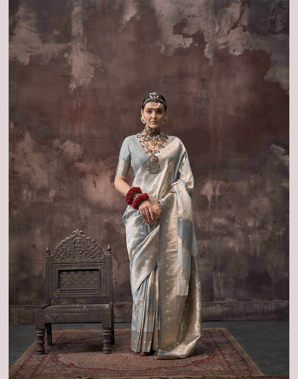 Two Tone Soft Silk Woven Saree