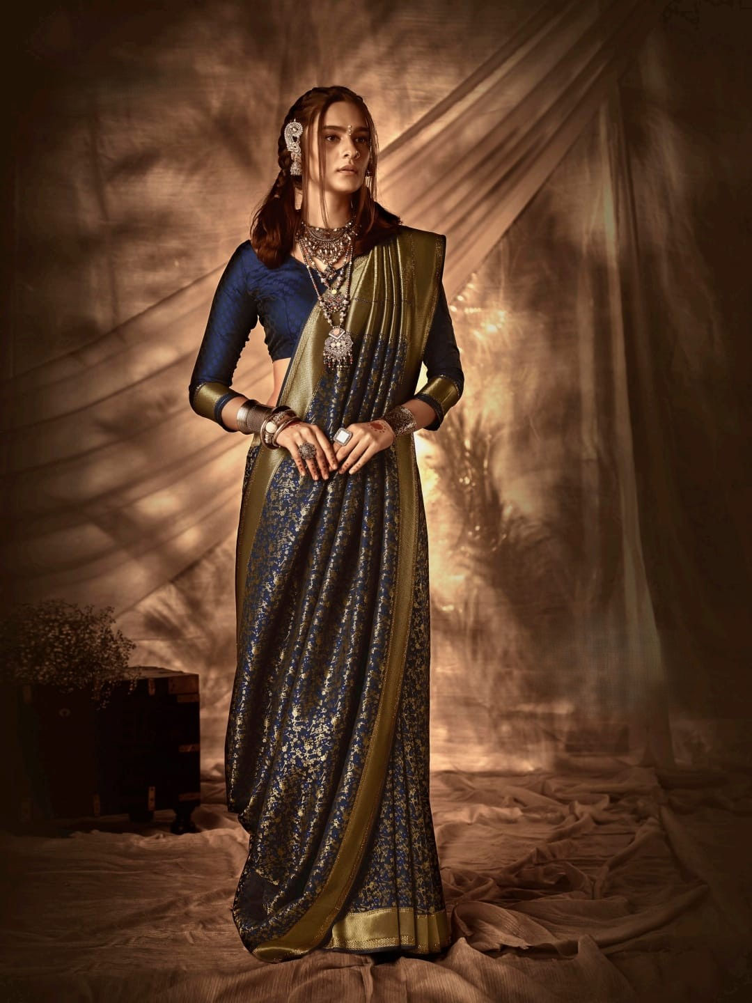 Satin Crepe Designer Saree-Premium