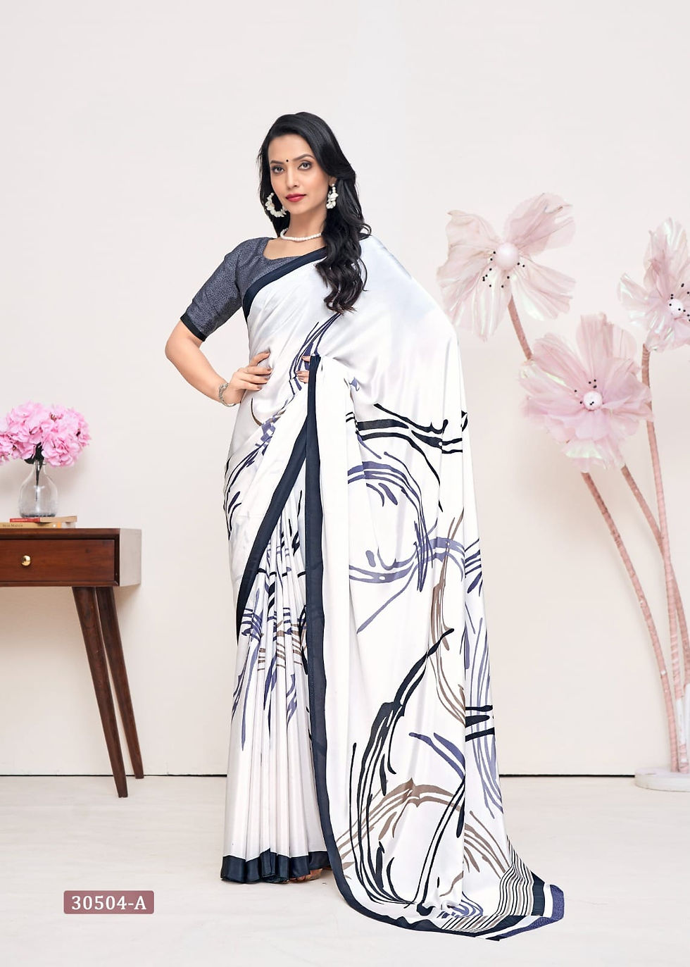 Printed Crepe Saree
