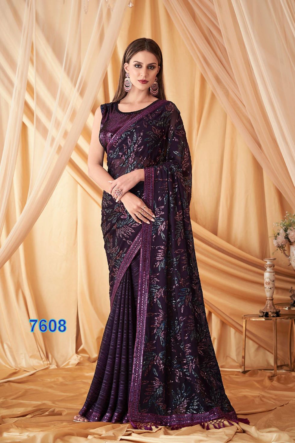 Georgette & Satin Designer Saree