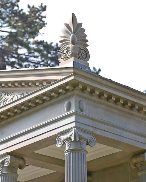 Stonework on pillars