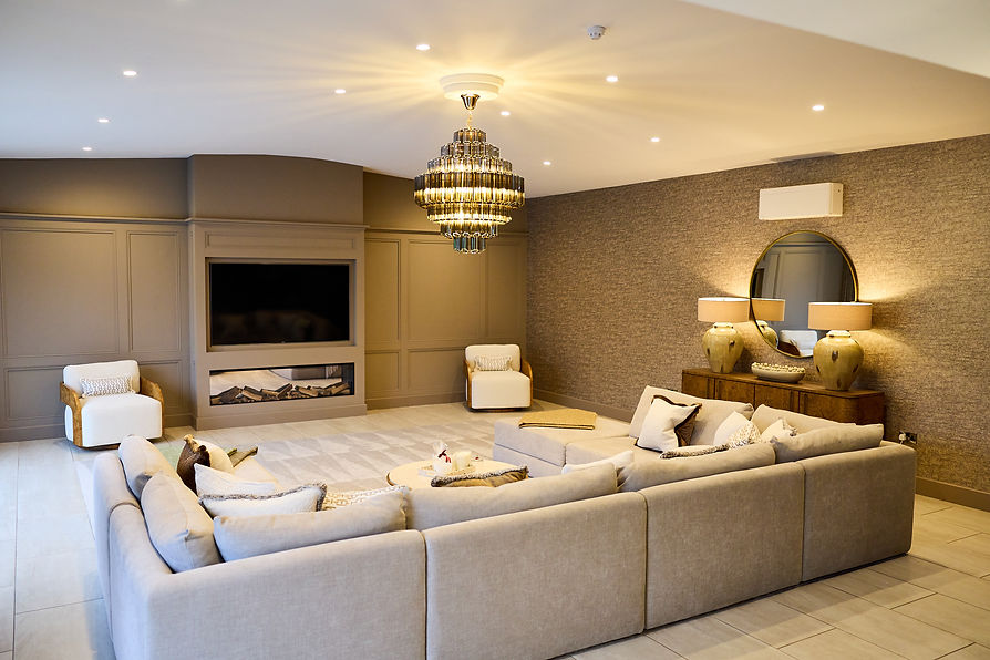Lounge with bespoke lighting