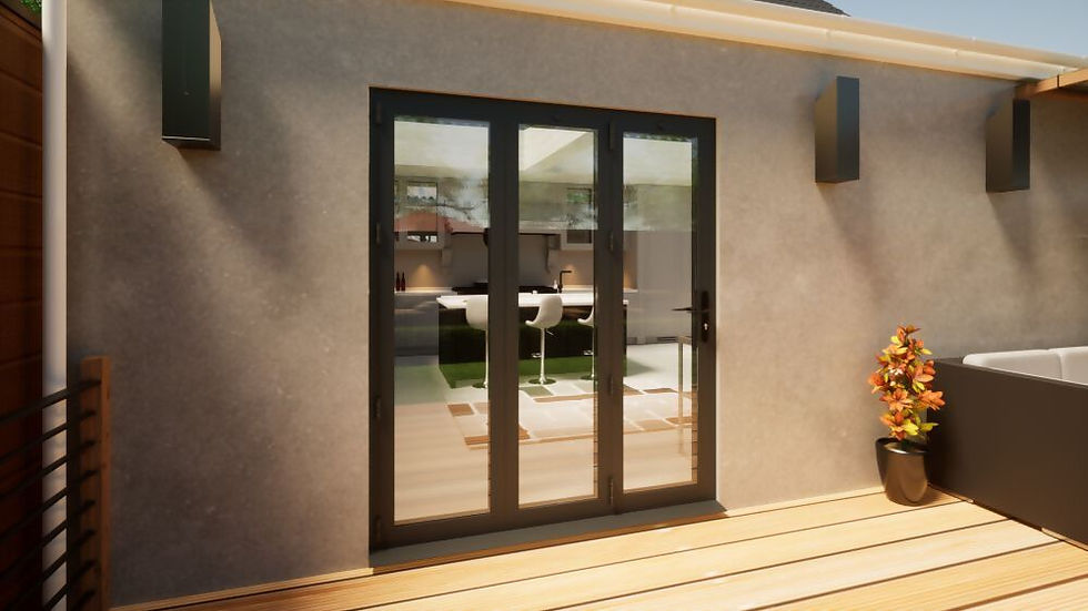 Aluminium Bifold Door White 3 Panel Right Sliding 1800 x 2100 One