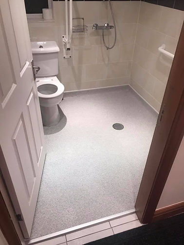 Safety flooring in bathroom
