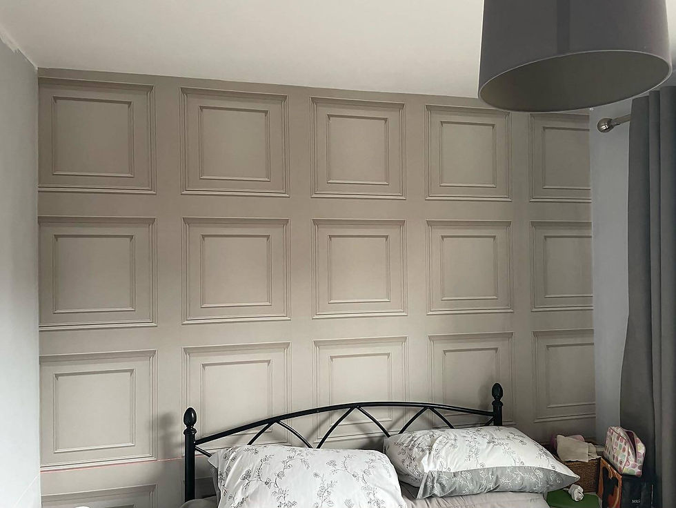 Panelling on bedroom wall