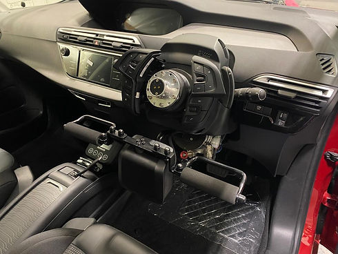Tiller layout high tech driving controls